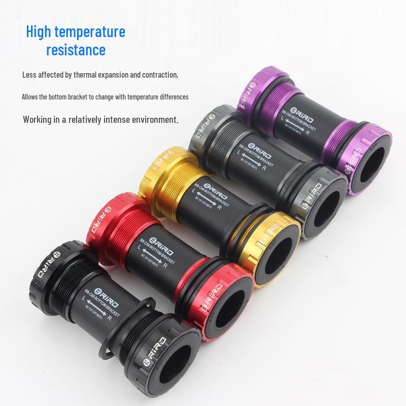 RIRO BB68 Ultra-light Ceramic Bearing Bicycle Bottom Bracket Crankset, Threaded Hollow Design.