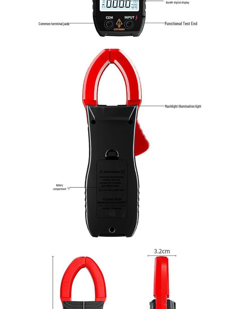 High-Precision Digital Clamp Meter – Automatic Intelligent Multimeter for Electricians