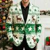 Men's Printing Corduroy Warm Pocket Suit Jacket Cardigan Men's Casual Suit