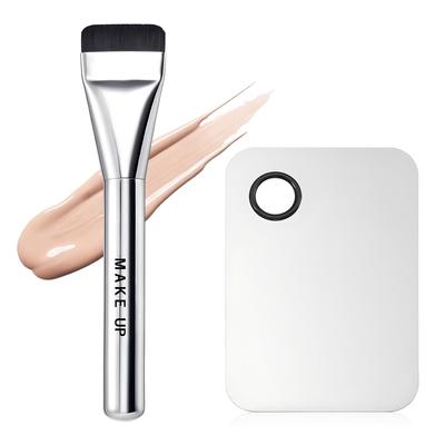 Pensulă Fond de Ten Kimstore Plată Compatibilă cu Lichid Aplicare Subtilă Se Așază Uniform Prietenoasă cu Începătorii Bază Machiaj Textură Moale Portabilă + Paletă