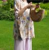 Hanfu pajamas women's spring summer new Chinese-style cotton and silk suit cotton silk medium-sleeved loose loungewear can be worn thin