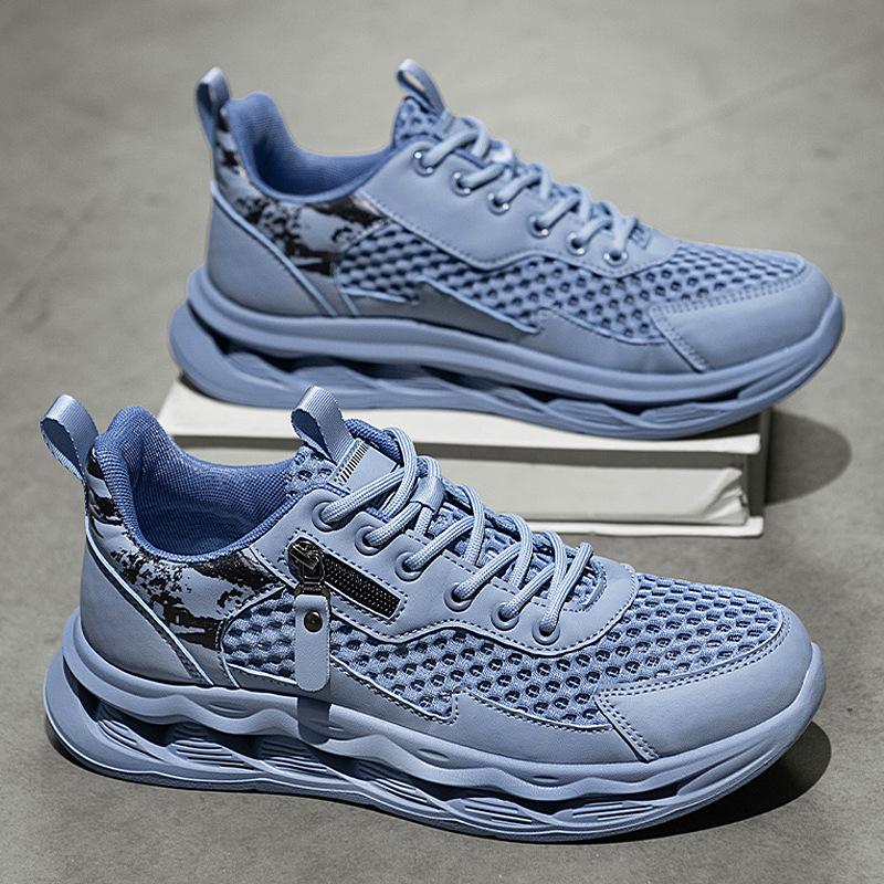 

Четыре сезона Удобные мужские дышащие повседневные универсальные без шнуровки Модный тренд Спортивный стиль Толстая подошва Однотонные уличные мужские туфли 44