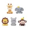 5Pcs Jungle Animal Cake Toppers Safari Figures Cute Decoration Monkey Elephant Giraffe Hippo Lion