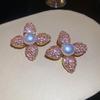 Elegant Zircon Geometric Flower Jewelry Set: Luxury Necklace & Stud Earrings