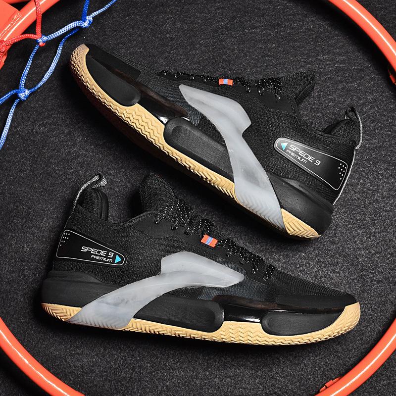

2025 new flash 9 wear-resistant lace-up basketball shoes sports men s shoes running shoes Jinjiang summer shoes women s 6 36 чёрный
