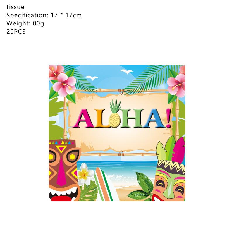 

Тема Лето Алоха Принадлежности для украшения дня рождения Баннер на день рождения Топпер для торта 20pcs-Tissue