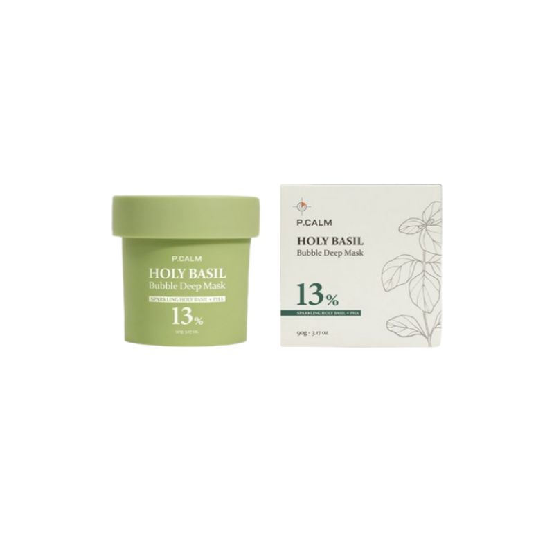 P.CALM Holy Basil Bubble Deep Mask 90g Pore Clarifying Sparkling Clay Pack