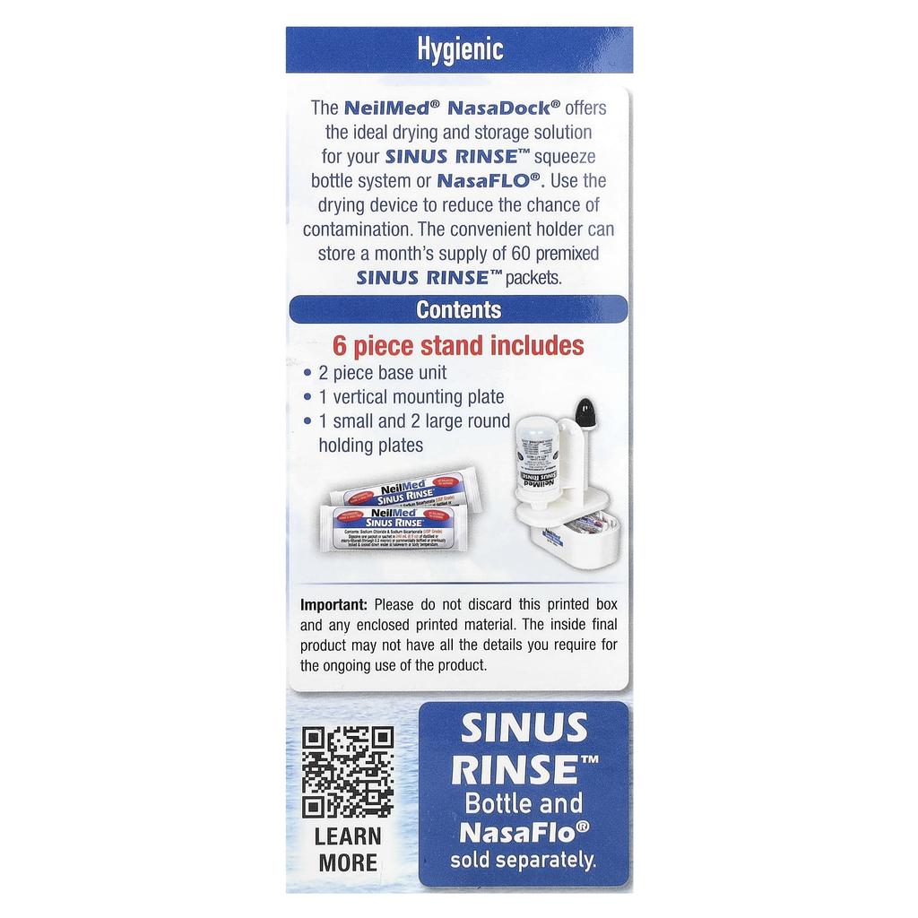 Nasadock Plus, Drying Stand, Tea Bag Storage, White, 1 Nasadock Plus Stand