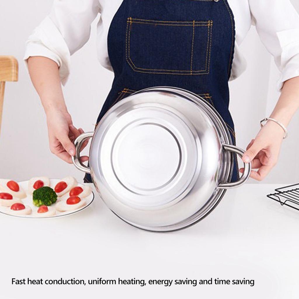2-lagiger Stahltopf Edelstahl Kochgeschirr 27cm/11in 2-lagiger Topf Kocher Wasserbad Suppen-Dämpftopf