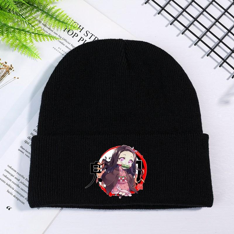Anime Demon Slayer Czapka Zimowa Dzianinowa Kimetsu No Yaiba Hashira Giyuu Unisex Bawełniana Akcesoria Zimowa Ciepła Czapka