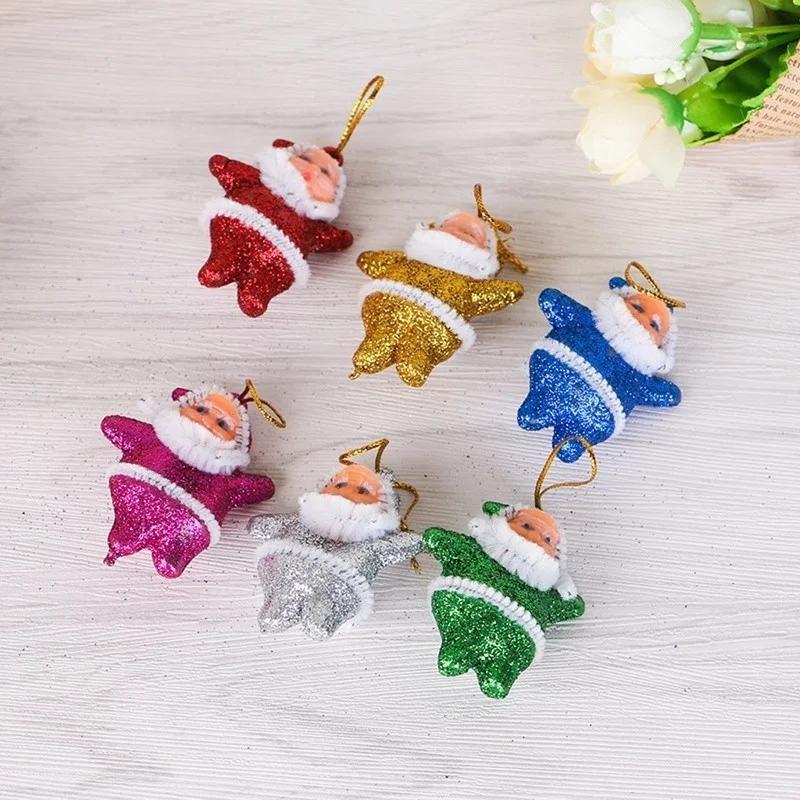 1Set Christmas Drop Ornaments Multi-Color Santa Claus Party Xmas Tree Hanging Decor Home Decorations Festive Supplies