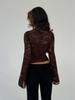 Women's Sexy Slimming Lace T-shirt with Cutout Design