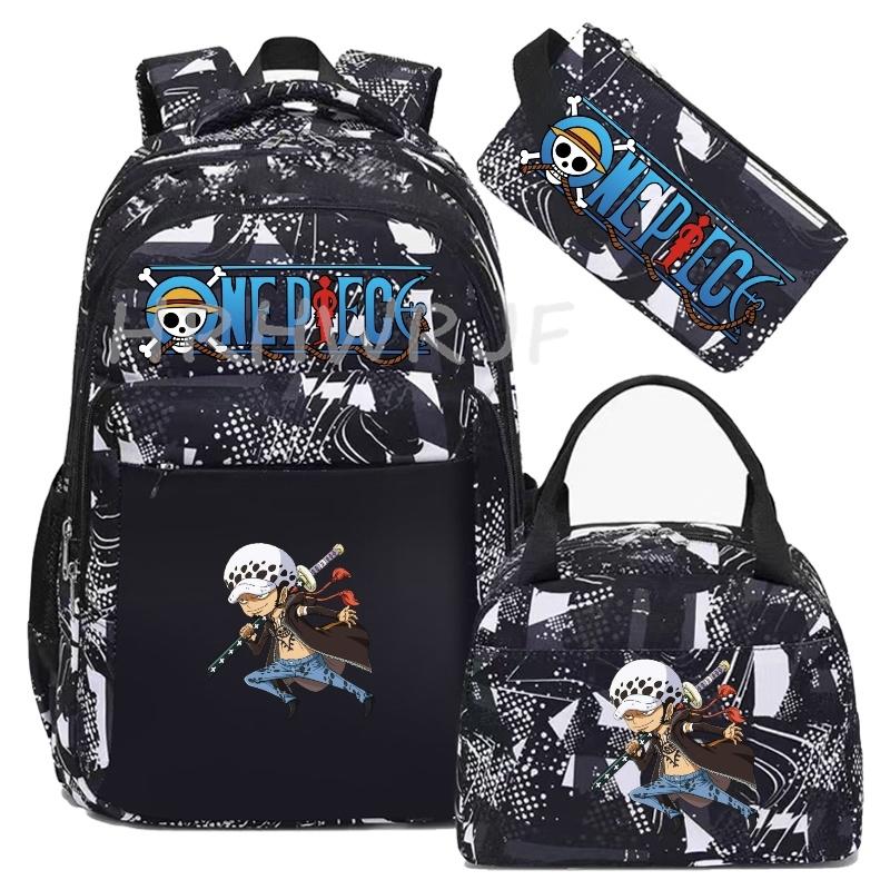 One Piece Backpack Monkey D Luffy Travel Nylon Mochila Feminina Bagpack Bolsas School Bags for teenager Laptop School Bags 3pcs