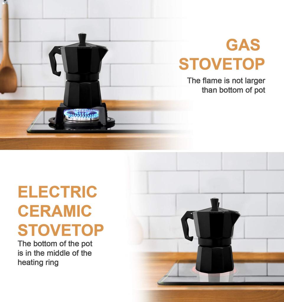 Person Aluminum Moka Pot,3Cups,150ml Stovetop Coffee Maker,Leak-Proof,Heat Resistant Handle,Italian Espresso Coffee Machine