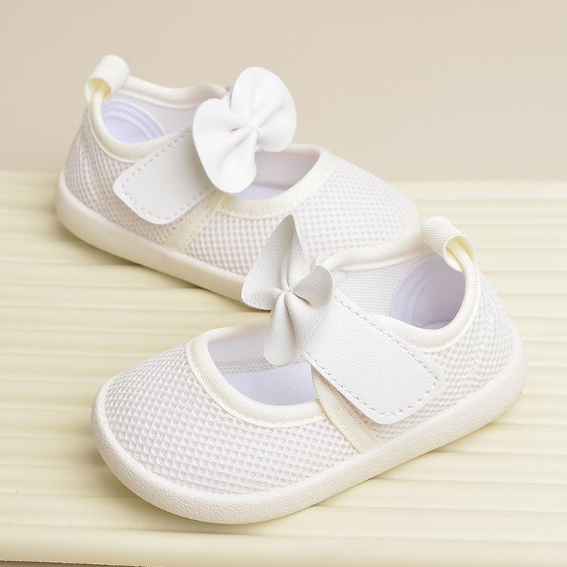 Summer Mesh Bowknot Toddler Shoes - Cute Casual Square Toe for Girls