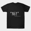 Herren Schwarzes Print-T-Shirt Ni! Baumwoll-T-Shirt mit No-Cut-Transferpapier-Druck