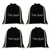 Hair Dryer Bags Drawstring Bag Container Hairdryer Bag Cotton Travel Storage (4 PCS Black)