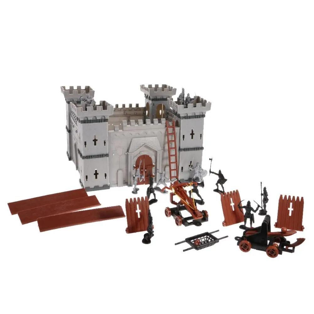 56 dílů 3D hrad Stavebnice Rytířský střet Herní sada Dětské DIY montážní hračky