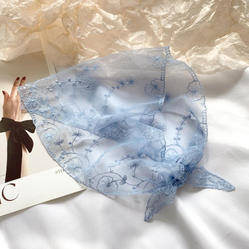 Embroidered Flower Shawl Elegant Headscarf New Triangle Scarf  Women