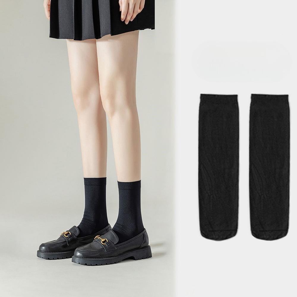 Velvet Low-pressure Calf Socks, Summer Thin Knee-high Socks for Slimming and Beautifying Legs, with Short Skirt Socks