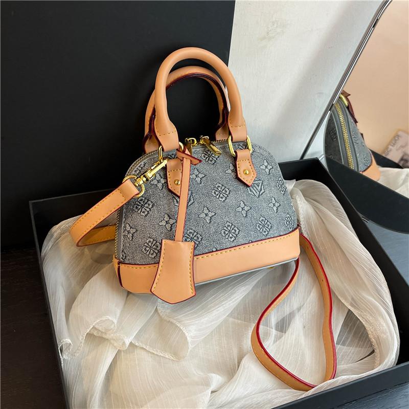 New High-end Contrasting Color Shell Bag Portable Shoulder Oblique Span Trendy Women's Bag
