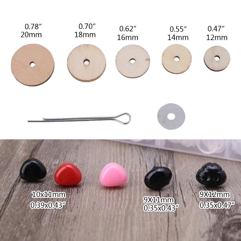 330 pcs Wooden and Plastic Safety Puppet Eyes and Joints Handmade Material Sewing Craft for Dolls Animal for DIY Lover