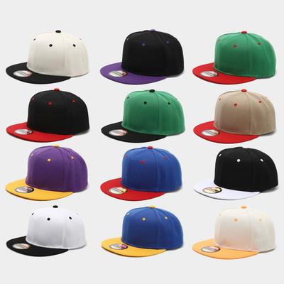 Gorra de hip-hop de color block a la moda, gorra de visera plana tipo pico versátil casual americana para hombre y mujer, gorra de béisbol