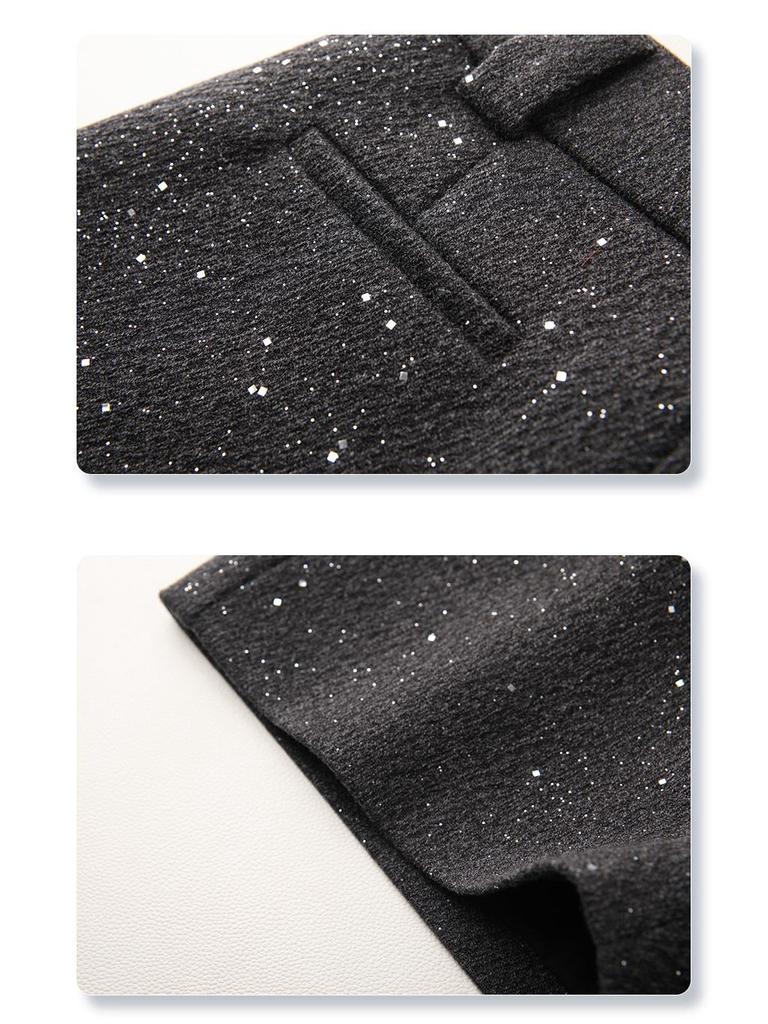 Women's Woolen High Waist A-Line Gray Shorts - Thickened Winter 2024 Collection