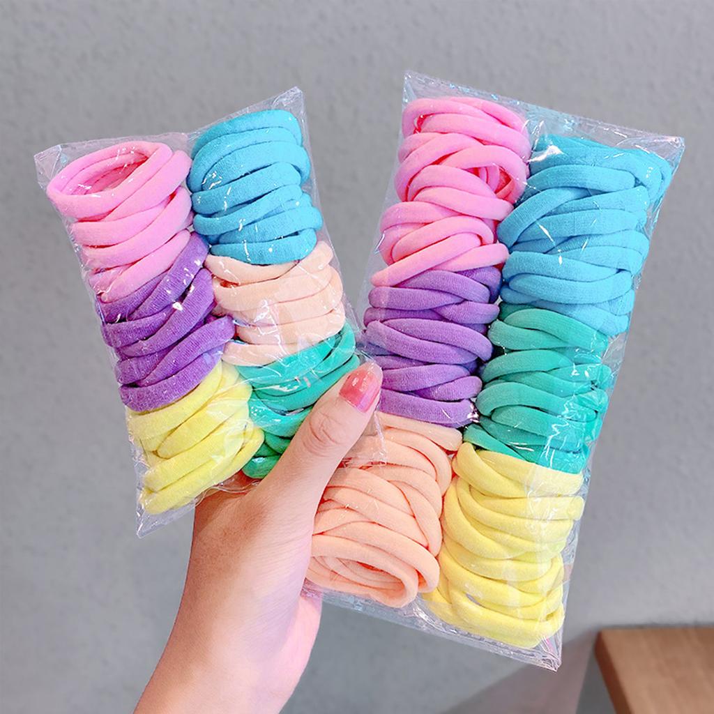25-100PCS Diameter 4cm Hair Scrunchy For Women Hair Bands Elastic Seamless Link Rope Hair Accessories Headdress Hair Ties