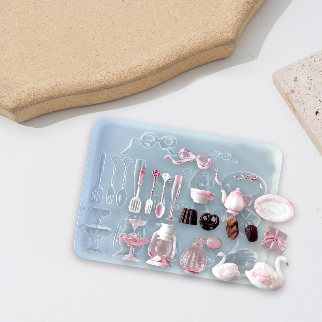 Silicone Nails Art Mold Perfect Accessories Nails Decorative Mold Dessert Theme Silicone Texture for Various Nails Types