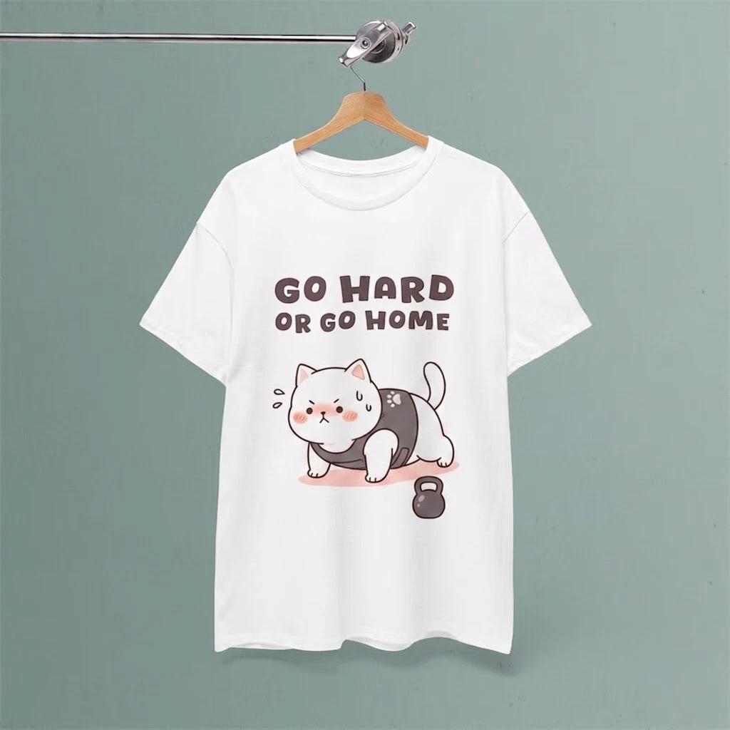 Kawaii Cat Gym Funny Workout Cat Lover White T Shirt, Gift For Fans XL