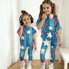 Jungen und Mädchen Unabhängigkeitstag Druck Set Kinder Freizeit Kurzarm Oberteil und Lange Hosen Set