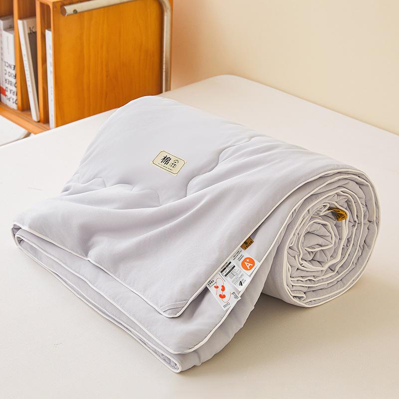 Solid color double-layer yarn summer cool quilt knitted cotton air conditioner quilt cool feeling machine washable