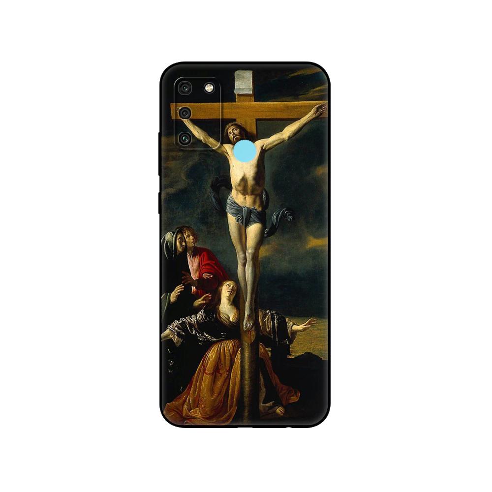 Black Tpu Case For Huawei Honor 8a Prime 8s Prime 9 Lite Honor 9A 9C 9X Premium 9x Pro 9S Case Cover Christ Jesus Cross