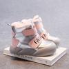 Girls' snow boots, new children's piled thickened cotton shoes in autumn and winter, sports waterproof and non-slip cotton boots