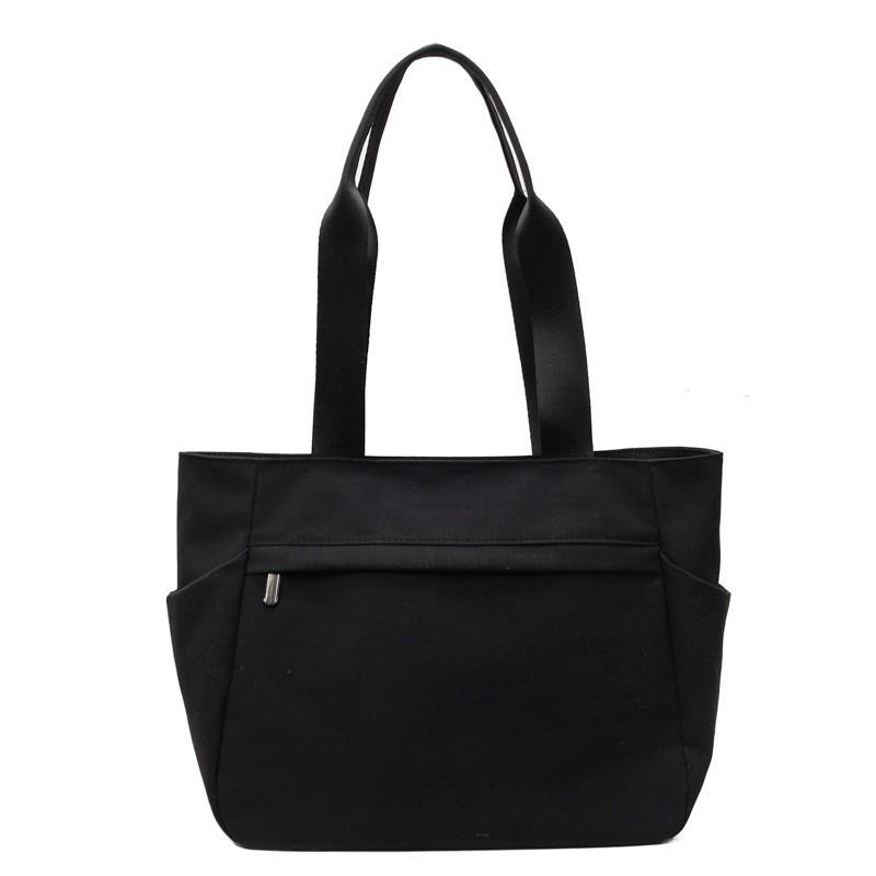 All-matching Nylon Shoulder Bag Women's Large-capacity Tote College Student Schoolbag Casual Solid Color Simple Commuting Handbag