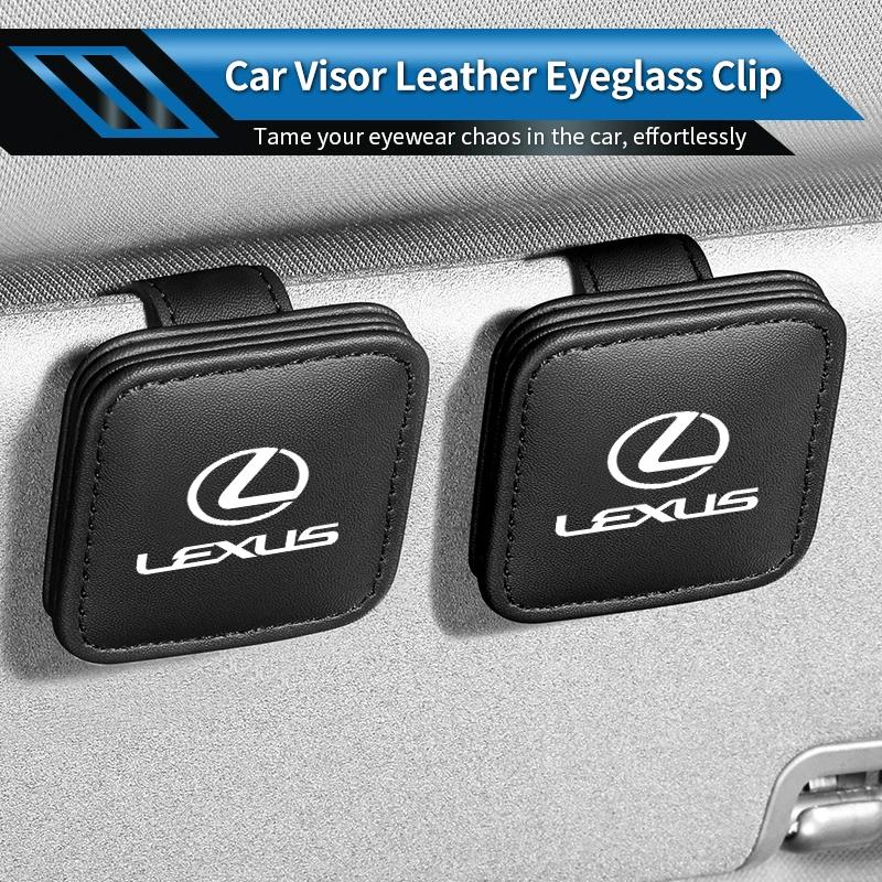 THQP1 Car Visor Glasses Clip Leather Sunglasses Holder Card Clip Accessories For Lexus UX250h RX450h CT200h RX400h NX300h RX350 RX300