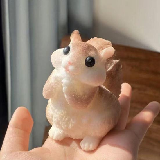 Yousheng Squirrel Squeeze Toy Anxiety Stress Relief Simulation Squirrel Pinch Sensory Toy Kids Teens Adults Soft TPR Stress Ball Animal Fidget Toy
