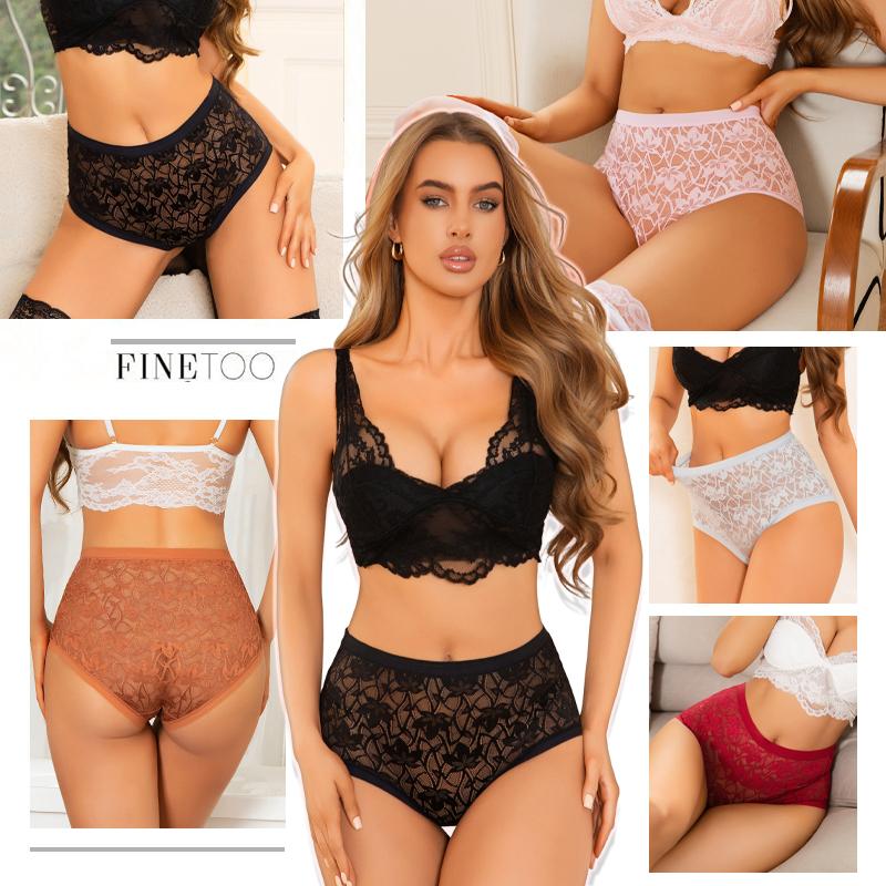 FINETOO 1Pc Summer Sexy Ultra-thin Lace Perspective Panties Women High Waist Lace Floral Underwear Female Breathable Intimates Lingerie