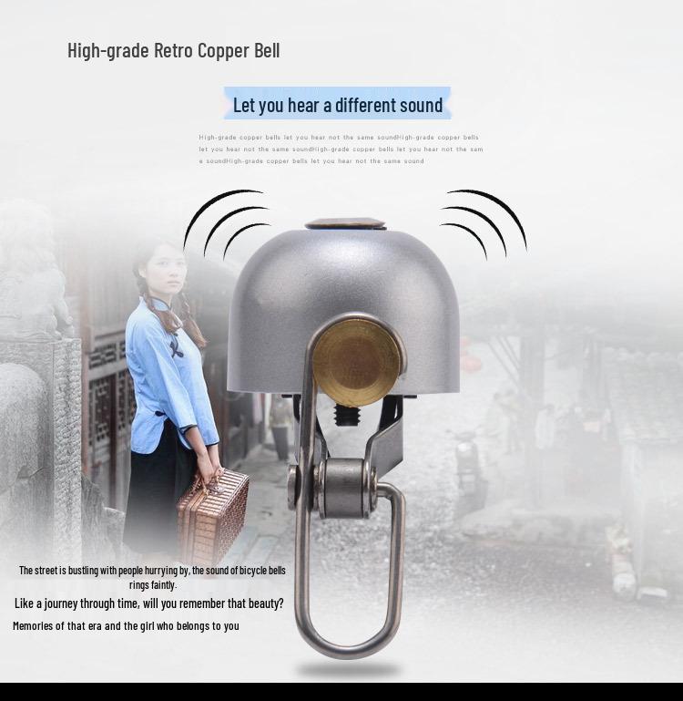 Retro Copper Mountain Bike Bell - Super Loud Universal Cycling Accessory for Bikes and Scooters