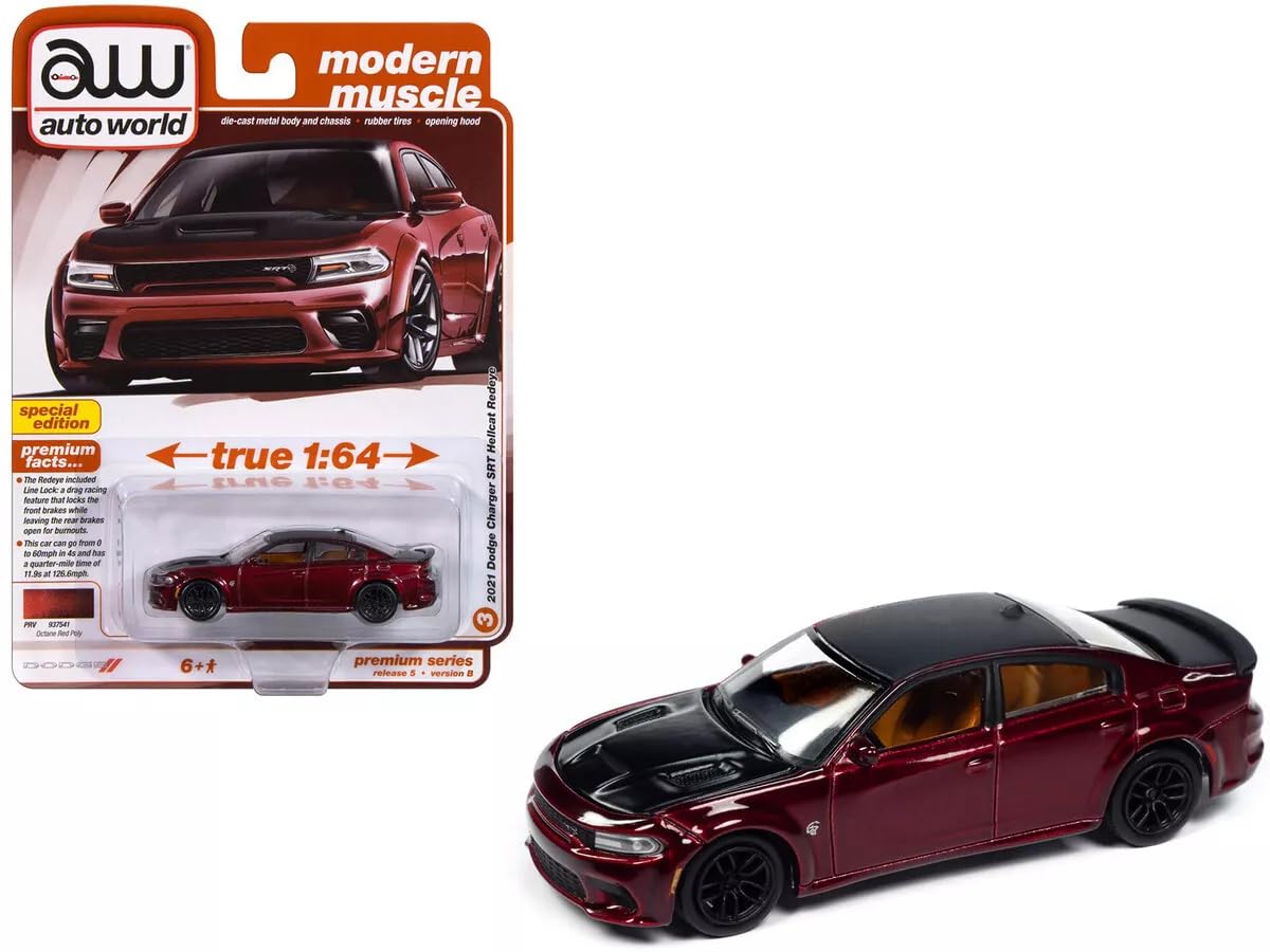 

autoworld 1/64 Dodge Charger SRT Hellcat Redeye 2021 Red Charger SRT Hellcat Redeye Miniature Car