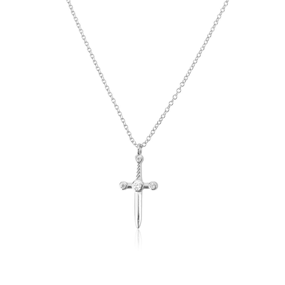 

New Sterling Silver Gold Sword Small Pendant Long Chain Necklace Plain Wedding Rock Punk Thin Jewelry Gift серебряный