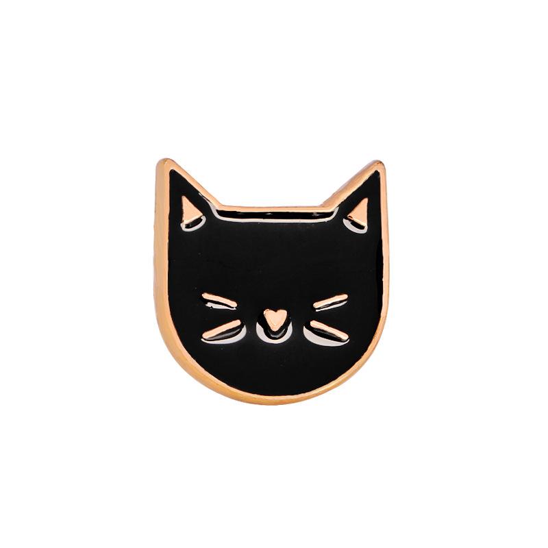 Cartoon Tier Broschen Schwarz Weiß Paar Katze Fischgräte Emaille Pins Kleidung Kragen Revers Pin Tasche Metall Abzeichen Schmuck Für Liebhaber