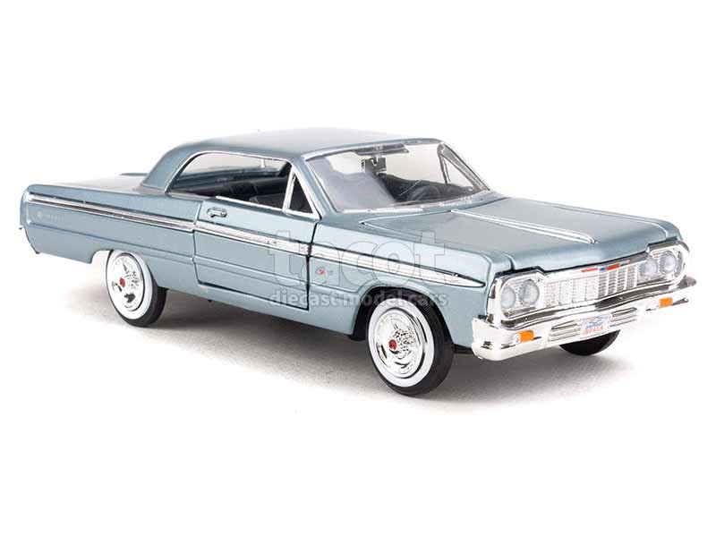 MOTORMAX 1/24 Scale 1964 Impala Diecast Model Car (Light Blue Metallic) [Parallel Import]
