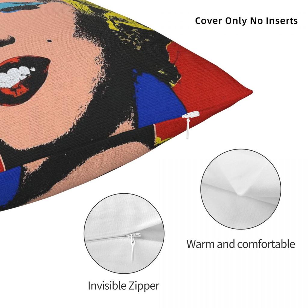 Andy Warhol Exhibition Poster Square Pillowcase Polyester Linen Velvet Pattern Zip Decor Pillow Case Room Cushion Cover 18"