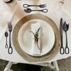 Cutlery 304 Stainless Steel Spoon Circular Ring Hotel Steak Knife Fork Spoon Titanium Plated European Style Hanging Hole Fork Tea Spoon