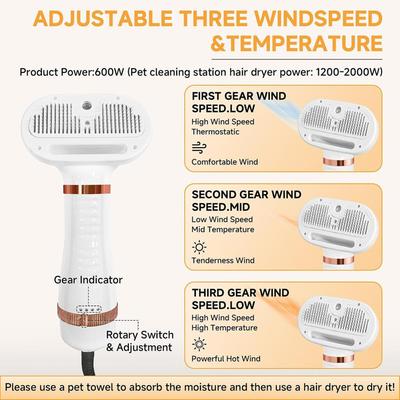 Portable Hair Dryer for Cats Dogs Hydrating Mist Machine Low Noise Tool Pet Hair Care Travel Salon Indoor Home Travel