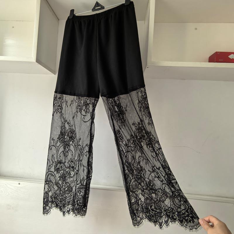Women's Winter Velvet Lace Qipao Hanfu Pants: Breathable, Anti-Exposure Base Layer Pajamas