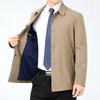 Spring and Autumn Mulberry Silk Windbreaker Casual Lapel Jacket Middle-aged Men Thin Button Tops and Coats