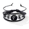 Fashion 26 Letters PU Leather Bracelets Multilayer A-Z Name Initials Bracelet For Men Wrist Accessories Jewelry Birthday Gifts
